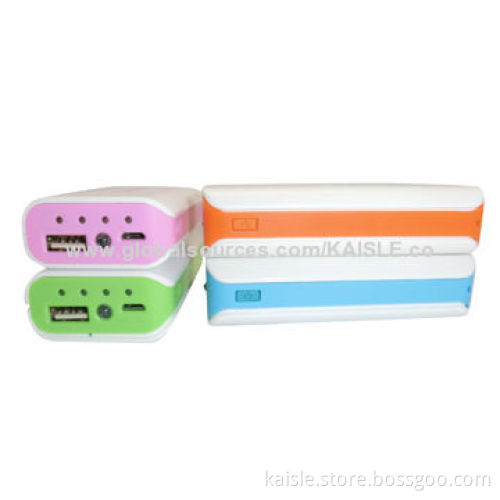 Power Banks with 4,800mAh, Made of Plastic, 18650 Battery